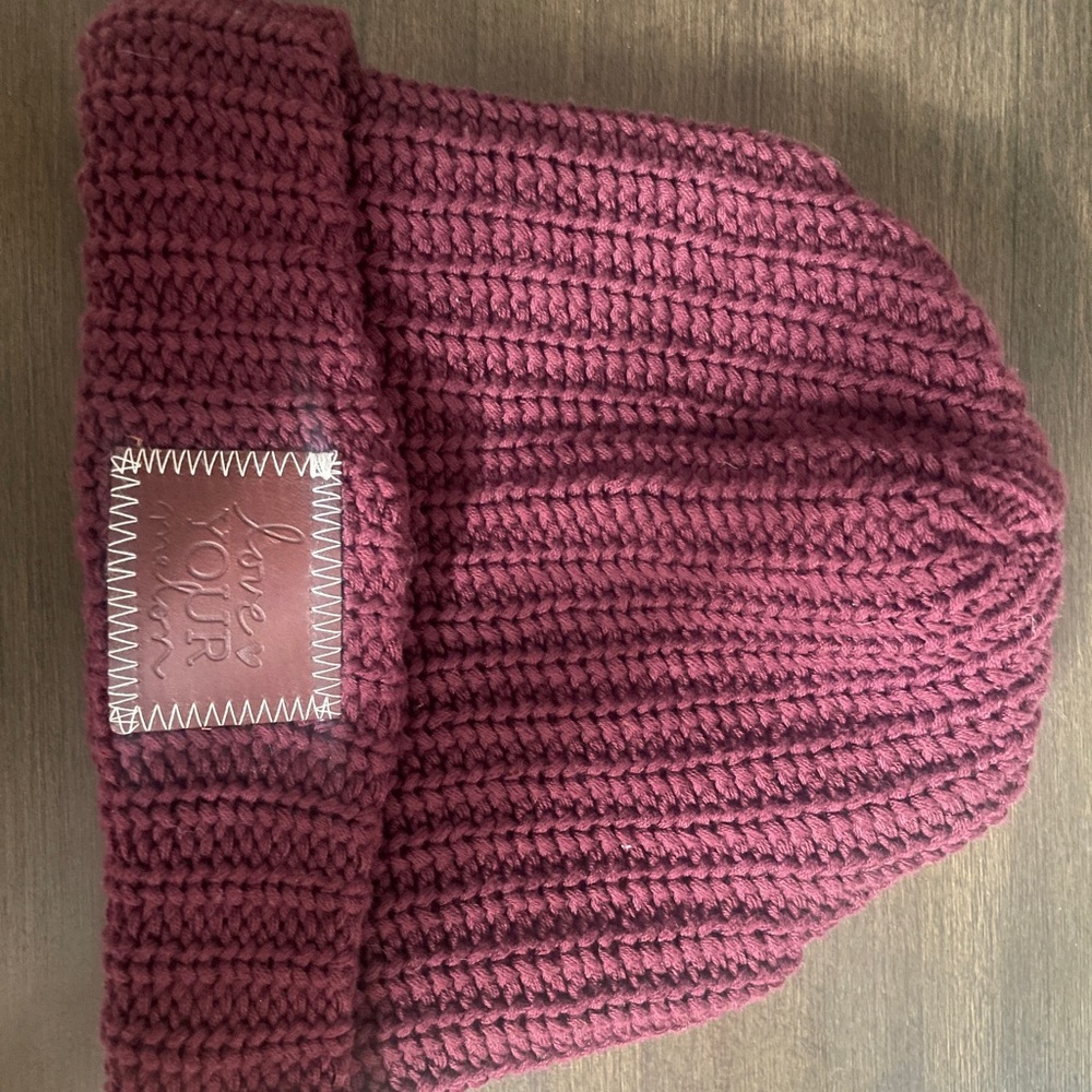Love Your Melon Burgundy Knit Beanie